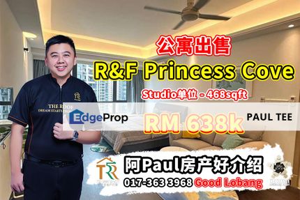 R&F Princess Cove Studio Unit For Sale, Johor, Johor Bahru