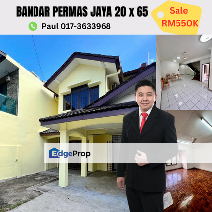 Permas Jaya 20 x 65 Double Storey Terrace For Sale , Johor, Permas Jaya/Senibong