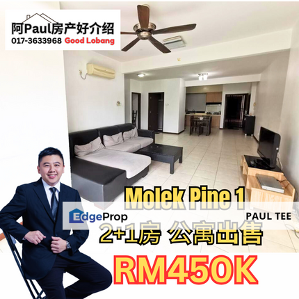 Molek Pine 1 2+1 Room Apartment For Sale , Johor, Johor Bahru