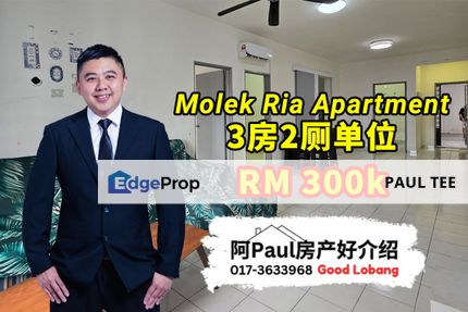 Molek Ria Apartment 3 Bedroom Unit For Sale, Johor, Johor Bahru