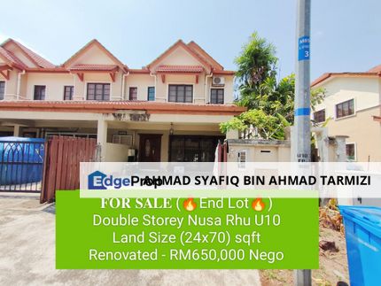 END LOT NICE UNIT Double Storey @ Nusa Rhu U10, Shah Alam, Selangor, Shah Alam
