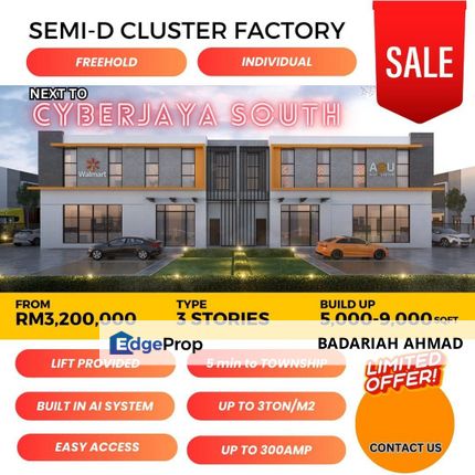 New Project Semi Detached and Cluster Factory Warehouse Cybersouth Dengkil, Selangor, Sepang