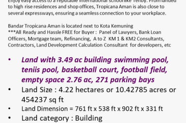 Building and Land near Kota Kemuning Selangor 