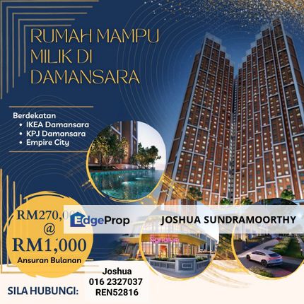 [New Project] RUMAH MAMPU MILIK @ DAMANSARA DAMANSARA PERDANA @ RM270,000 Only!!!, Selangor, Petaling Jaya