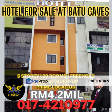 {BATU CAVES} PRIME LOCATION! 3-STAR HOTEL FOR SALE! , Selangor, Batu Caves 