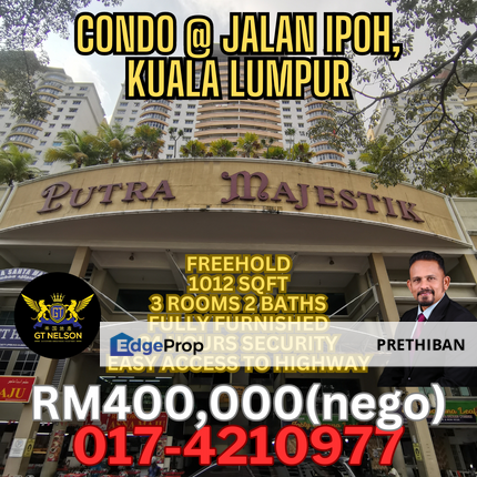 {JALAN IPOH, KL} URGENT SALE!! Condominium for sale , Kuala Lumpur, Jalan Ipoh