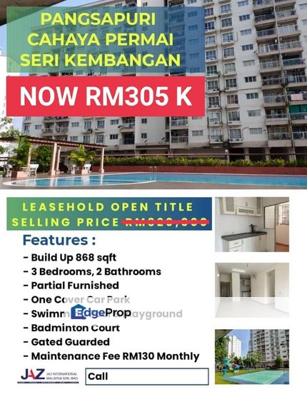 Cahaya Permai Apartment Seri Kembangan Non Bumi, Near AEON MRT Equine, Selangor, Seri Kembangan