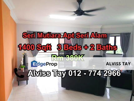 Seri  Mutiara Apartment / Seri Alam /   Middle Floor / 3 Bedroom , Johor, Masai