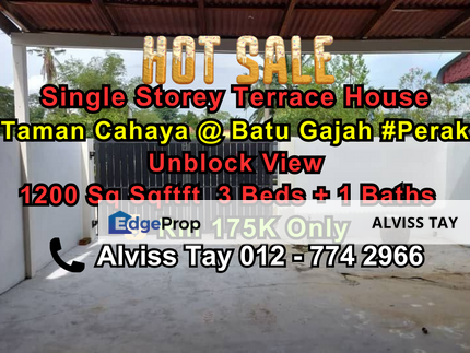 Low Price / Jalan Cahaya , Taman Cahaya @ Batu Gajah  Perak, Perak, Batu Gajah