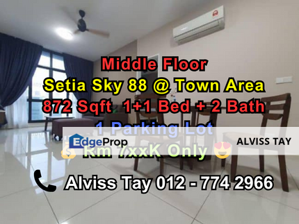 Setia Sky 88 @ JB Town Area / Middle Floor / 1+1 Bedroom , Johor, Johor Bahru