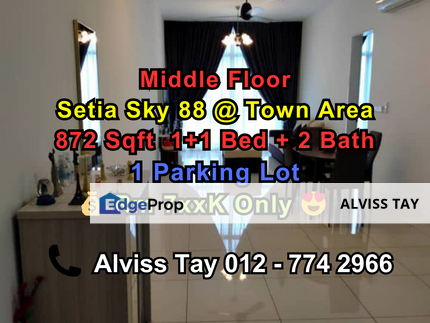 Middle Floor / Setia Sky 88 @ Jb Town Area  / 1+1 Bedroom , Johor, Johor Bahru