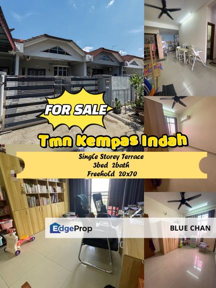 Kempas Indah Single Storey Terrace 3bed 2bath, Johor, Johor Bahru