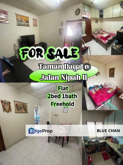 Taman Daya Flat 2bed 1bath Freehold For Sale, Johor, Johor Bahru