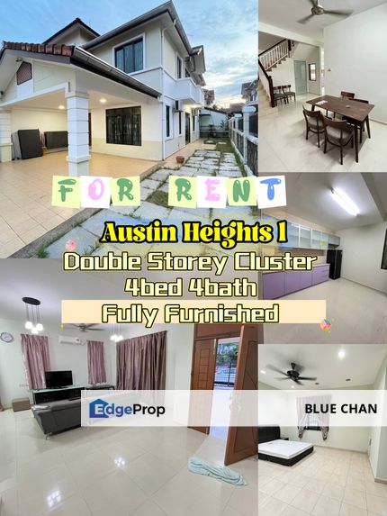 Austin Heights 1 2 Storey Cluster 4bed 4bath , Johor, Johor Bahru