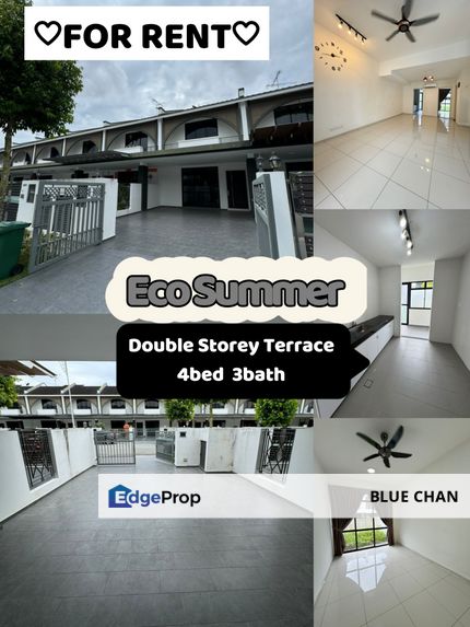 Eco Summer 2 Storey Terrace 4bed 3bath For Rent, Johor, Johor Bahru