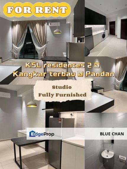 KSL residences 2 Studio Fully Furnished For Rent , Johor, Johor Bahru