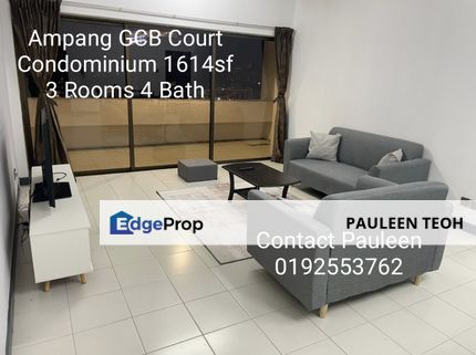 Ampang GCB Court Condominium 1614sf Available For Rent Now, Kuala Lumpur, Ampang
