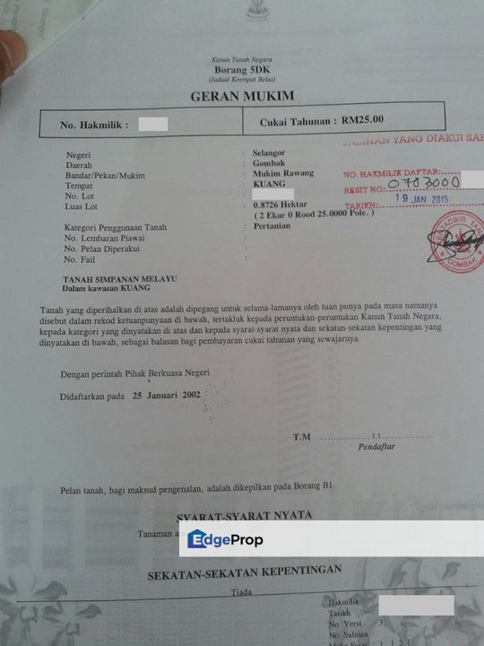 Bukit Rahman Putra Land For Sale Sungai Buloh , Selangor, Bukit Rahman Putra