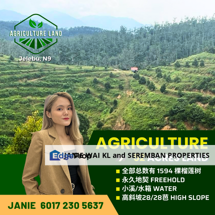 52 Acres Agricultural Land Durian Farm TITI Kuala Klawang Jelebu Negeri Sembilan, Negeri Sembilan, Jelebu