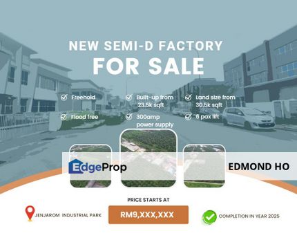 New Factory for sale in Jenjarom, Selangor, Jenjarom