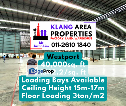 Warehouse @ Westport with Loading Bay, Selangor, Port Klang