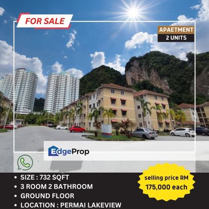 Cheap Sale Ground Floor 2 Unit Permai Lake View Tambun Bercham Ipoh Ga, Perak, Ipoh