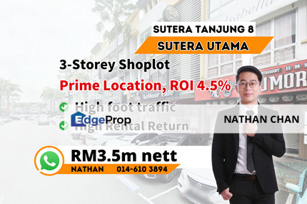 Sutera Utama 3-S Shoplot for Sale, Prime Area, High Rental Return, Johor, Skudai