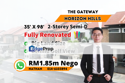 Renovated Semi-D, Good Price, Behind house with golf view, Johor, Nusajaya