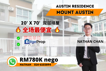 [Original Condition/Rare Unit] Austin Residence 4 Bedrooms 4 Bathrooms, Rare Unit, Johor, Johor Bahru