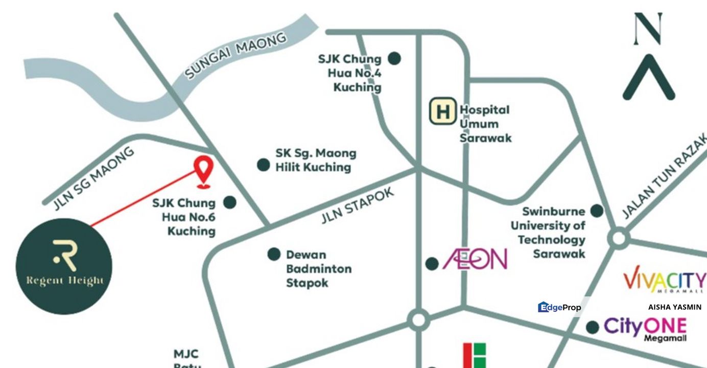 SEMI DETACHED Double Storey REGENT HEIGHT at Stapok for Sale, Sarawak, Kuching