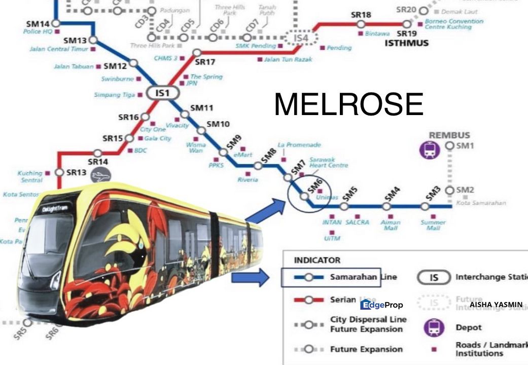 THREE STOREY CORNER with Swimming Pool MELROSE Residence at Kota Samarahan for Sale, Sarawak, Kuching