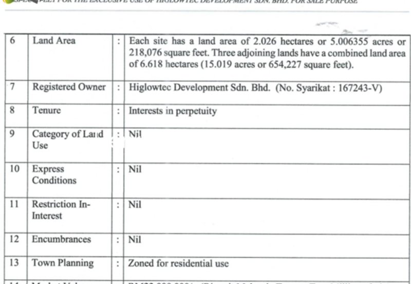 Development land near Seremban 2 for sale