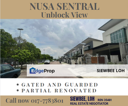 Unblock View, Double Storey Terrace at Nusa Sentral, Johor, Nusajaya