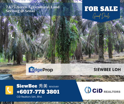 Senai / Seelong Agricultural Land for Sale, Johor, Senai