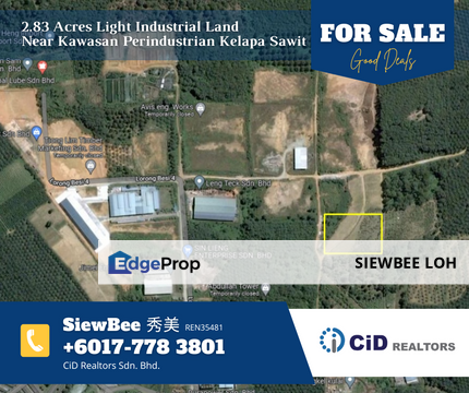 2.83 Acres Light Industrial Land @ Kulai / Kelapa Sawit, Johor, Kulai