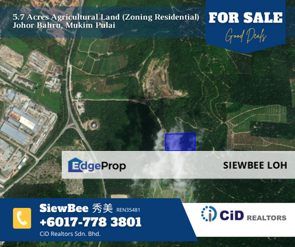 5.7 Acres Agricultural Land (Zoning Residential), Johor, Pekan Nanas (Pekan Nenas)