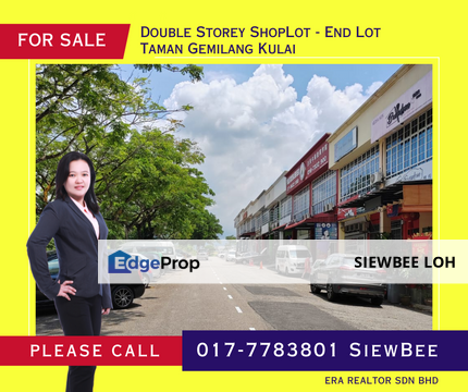 Double Storey Shoplot End Lot @ Taman Gemilang Kulai, Johor, Kulai