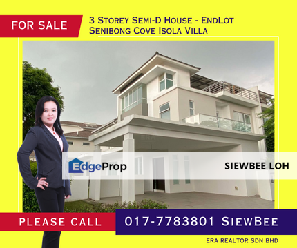 3 Storey Semi-D House Endlot @ Senibong Cove Isola Villa, Johor, Masai