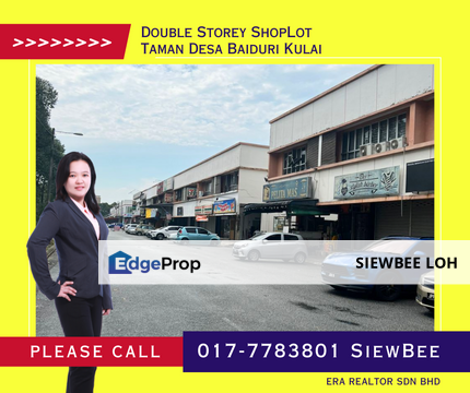 Unblock View Double Storey Shoplot @ Taman Desa Baiduri Kulai, Johor, Kulai