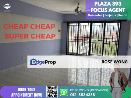 Cheap Cheap Cheap! Good Rental ROI and Very Convenient! Plaza 393 Apartment for Sale!, Kuala Lumpur, Cheras