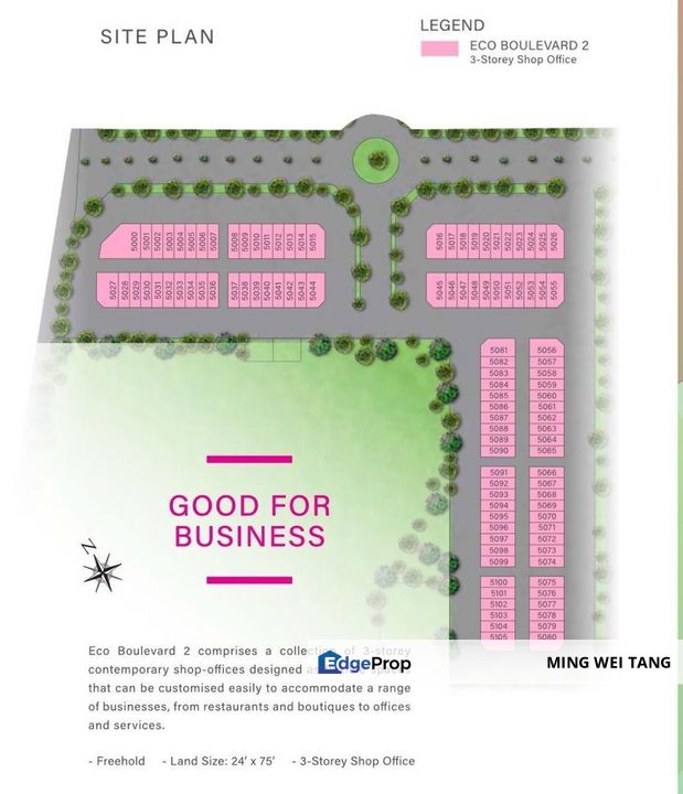 Eco Boulevard 2 3-Storey Endlot shop for rent, Johor, 