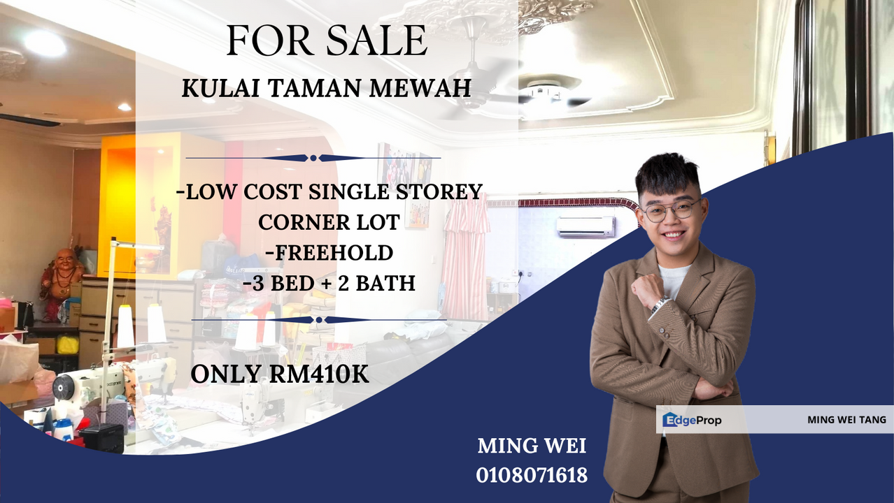 Taman Mewah Kulai Low Cost Storey Corner Lot for Sale for Sale RM410