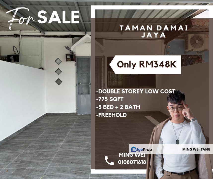 Taman Damai Jaya Double Storey Low Cost House for Sale for Sale @RM348 ...