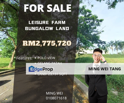 Leisure Farm Bungalow Land for Sale , Johor, Gelang Patah