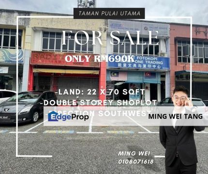 ROI 4.9% Good Investment Tmn Pulai Utama Facing Road Sale, Johor, Skudai