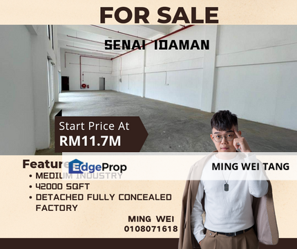 Taman Senai Idaman Detached Fully Concealed Factory for Sale , Johor, Senai