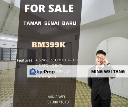 Taman Senai Baru Single Storey Terrace House for Sale , Johor, Senai