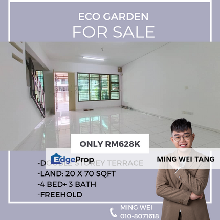 Eco Garden Double Storey Terrace House for Sale , Johor, Gelang Patah