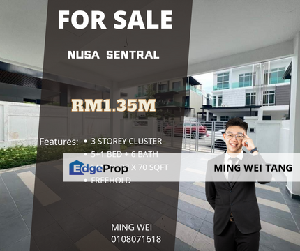 Nusa Sentral 3 Storey Cluster House for Sale, Johor, Nusajaya