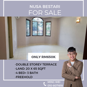 Nusa Bestari Double Storey Terrace House for Sale for Sale @RM650,000 ...